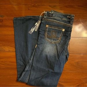 NWT Seven 7 Jeans Embroidered Premium Denim Size 30 Bootcut